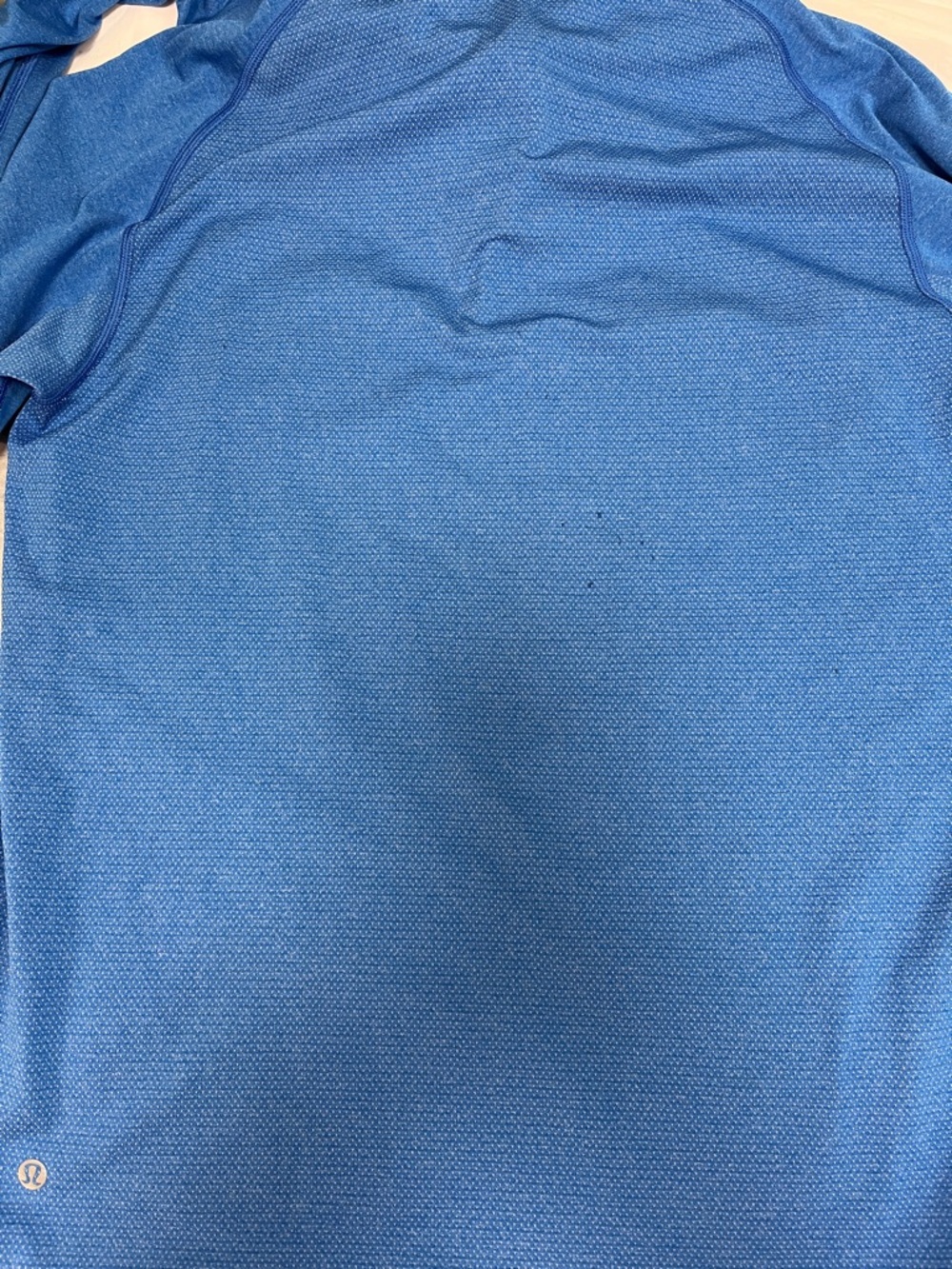 lululemon athletica Heathered Blue 1/4 Zip Hoodie men’s L performance pullover - Picture 11 of 12